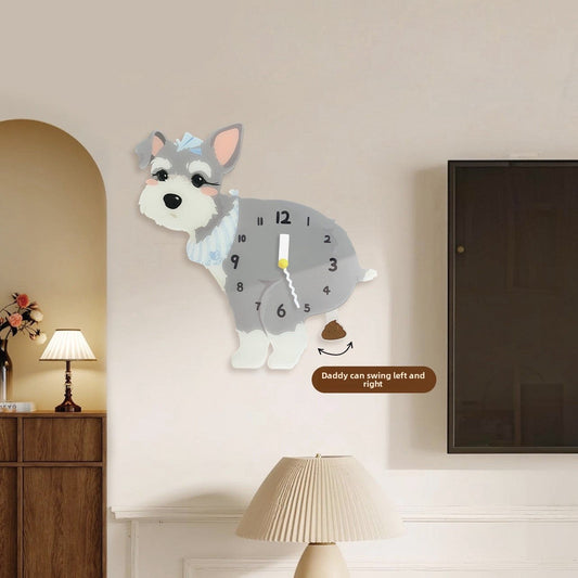 Small Dog Silent Wall Clock