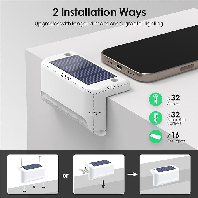 Solar Deck Lights Outdoor Waterproof