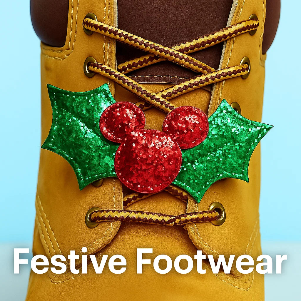 ๐ Festive Glitter Holly Shoe Clip