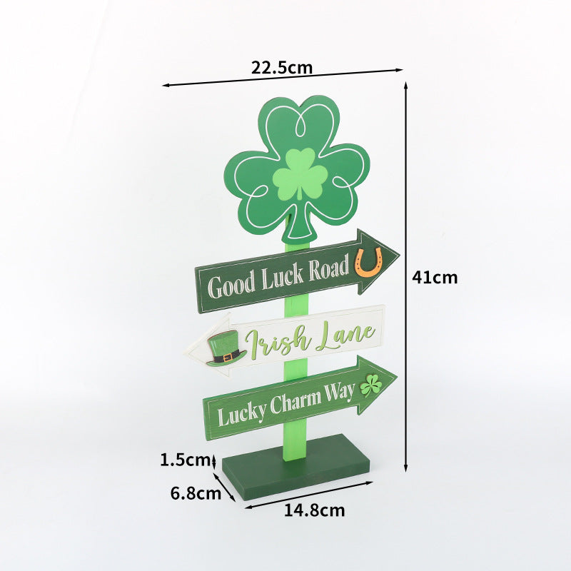 Irish Theme Green Lucky Clover Table Decoration