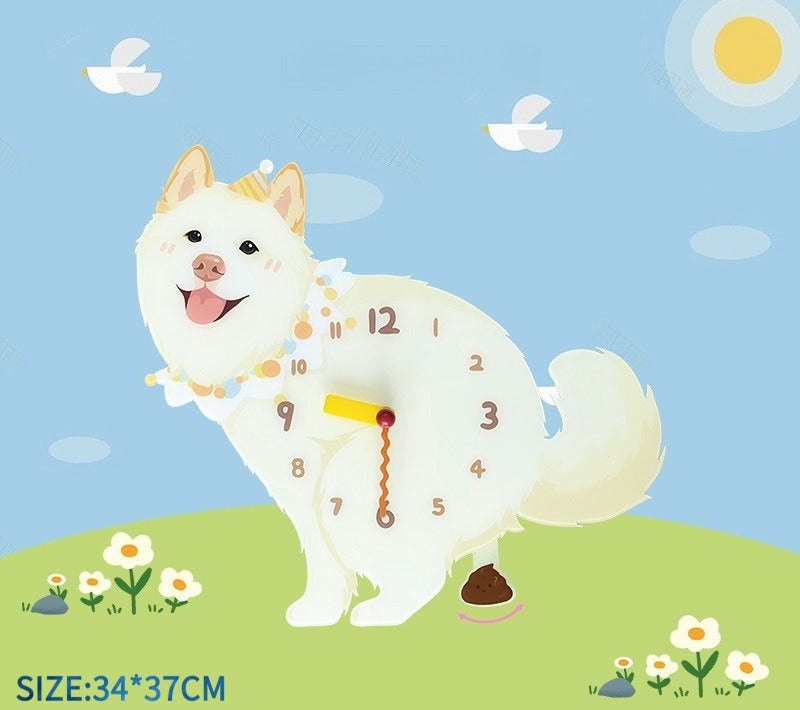 Small Dog Silent Wall Clock