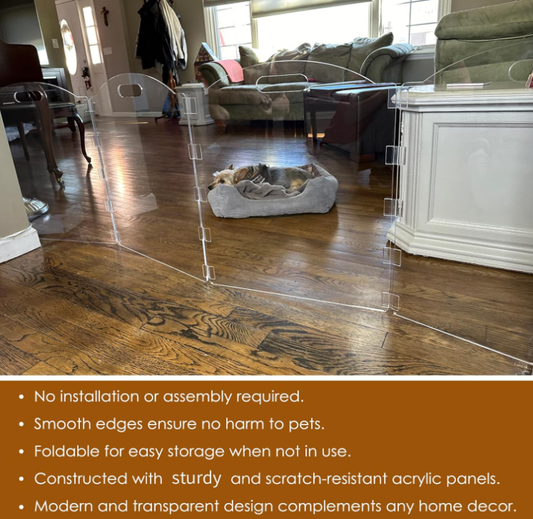 🛡️Clear Acrylic Pet Gate