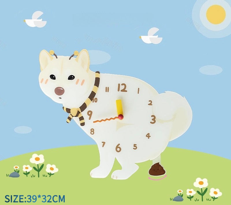 Small Dog Silent Wall Clock