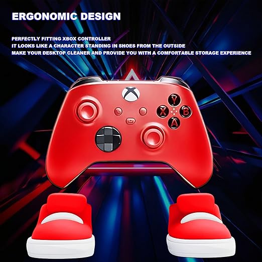 Game controller stand in the shape of a shoe.