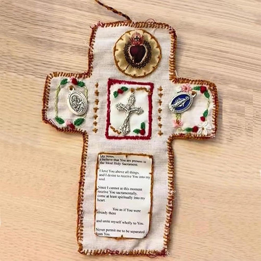 Handmade Pocket Shrine with Silver Cross Inside