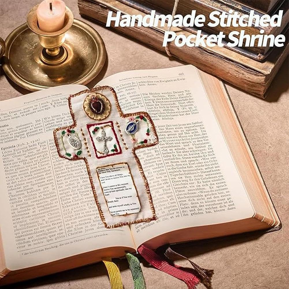 Handmade Pocket Shrine with Silver Cross Inside