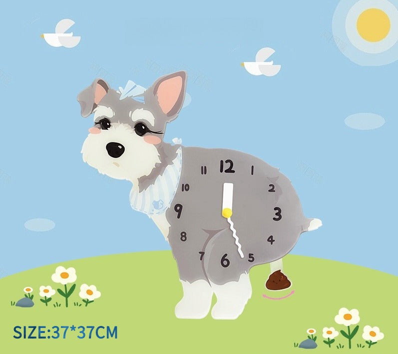 Small Dog Silent Wall Clock