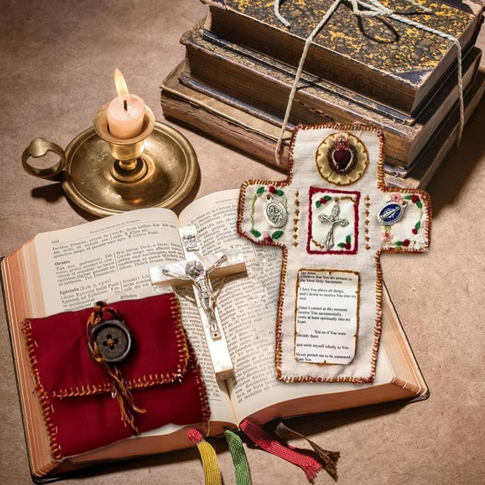 Handmade Pocket Shrine with Silver Cross Inside