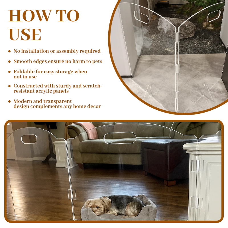 🛡️Clear Acrylic Pet Gate