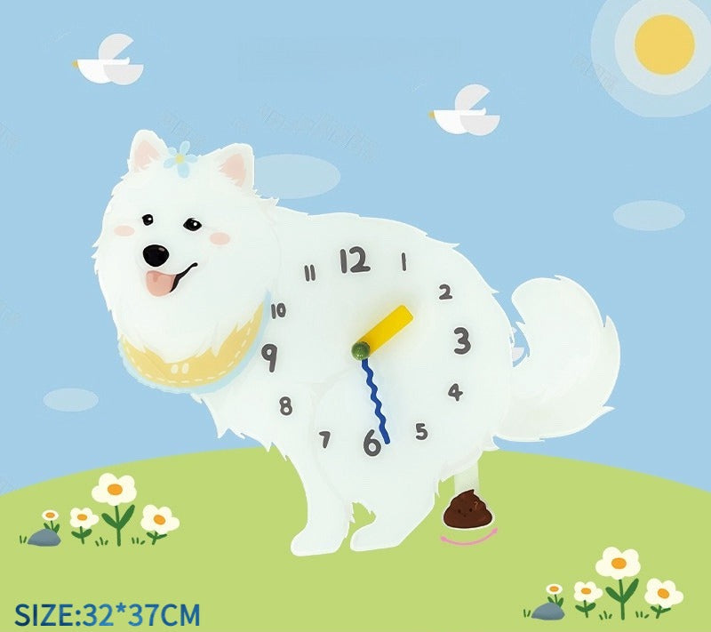 Small Dog Silent Wall Clock