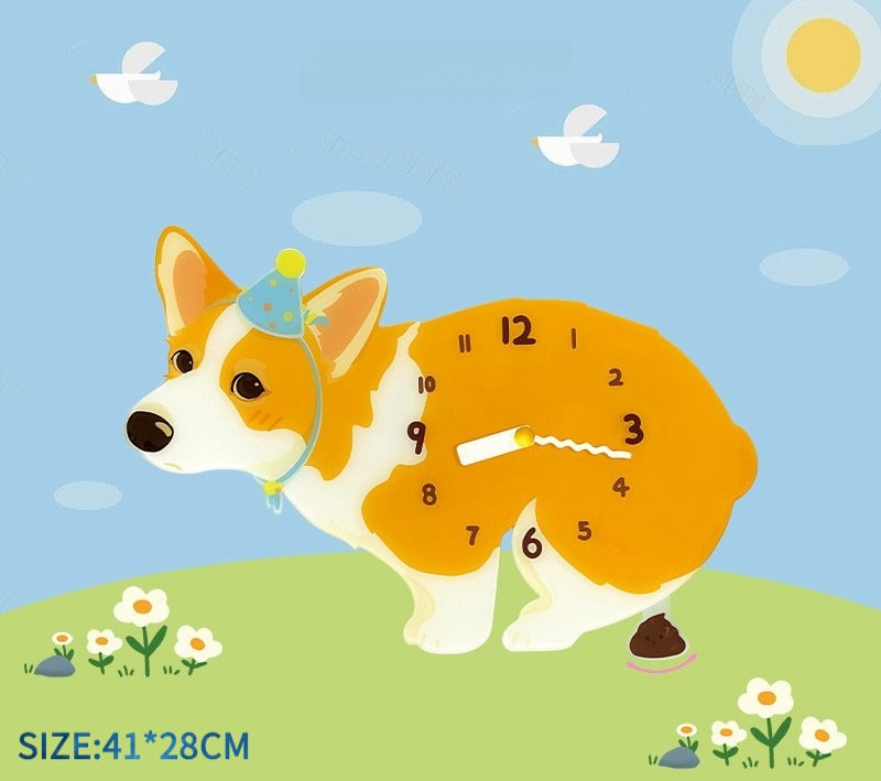 Small Dog Silent Wall Clock