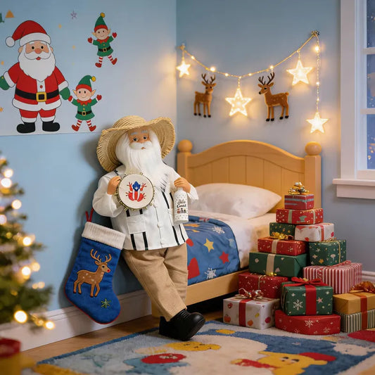 🔥LAST DAY 50% OFF - 🎅Puerto Rican Santa Claus – Coquito & Tambor Holiday Decor🎶
