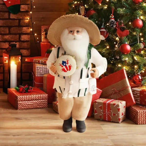 🔥LAST DAY 50% OFF - 🎅Puerto Rican Santa Claus – Coquito & Tambor Holiday Decor🎶