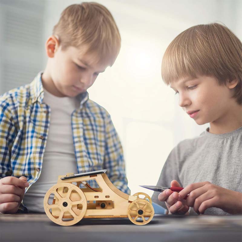 DIY Solar-Powered Wooden Toy Car