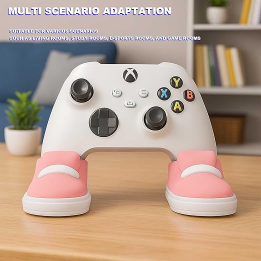 Game controller stand in the shape of a shoe.