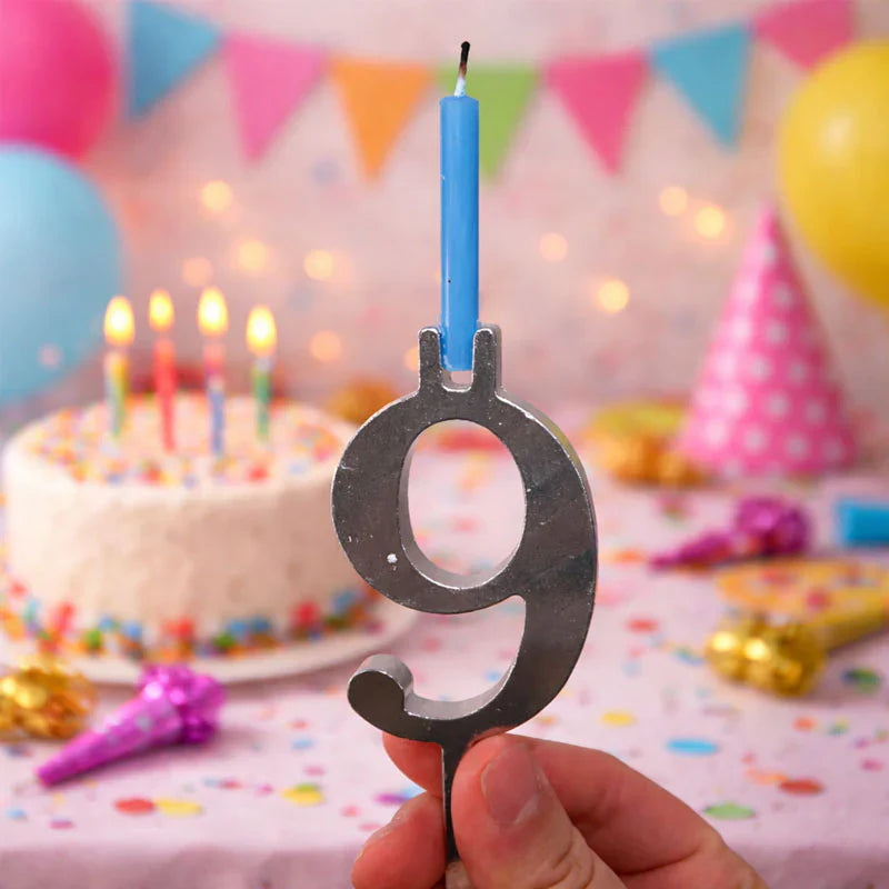 Digital Birthday Cake Candle Holder Set
