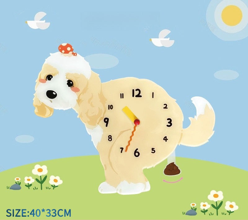 Small Dog Silent Wall Clock