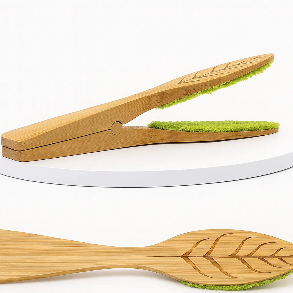 Creative Wooden Leaf Cleaning Tool Set