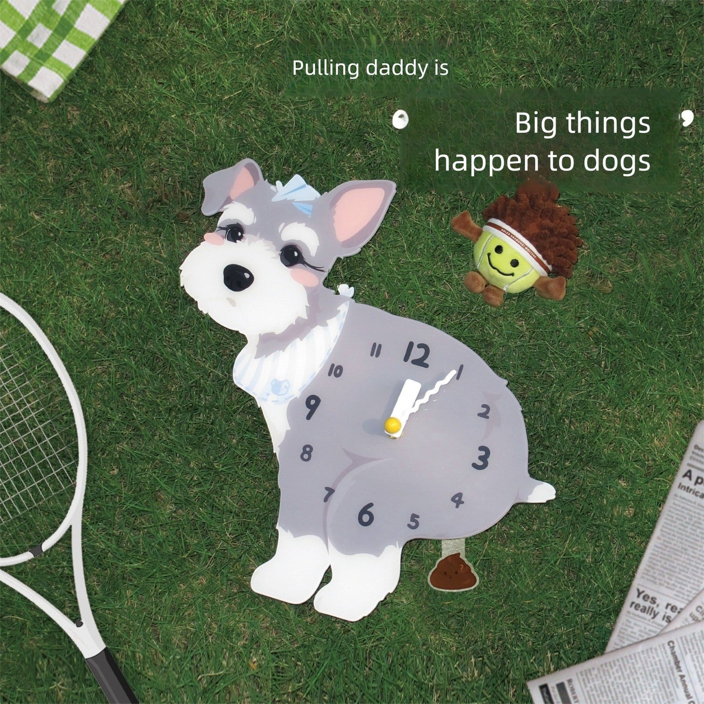 Small Dog Silent Wall Clock