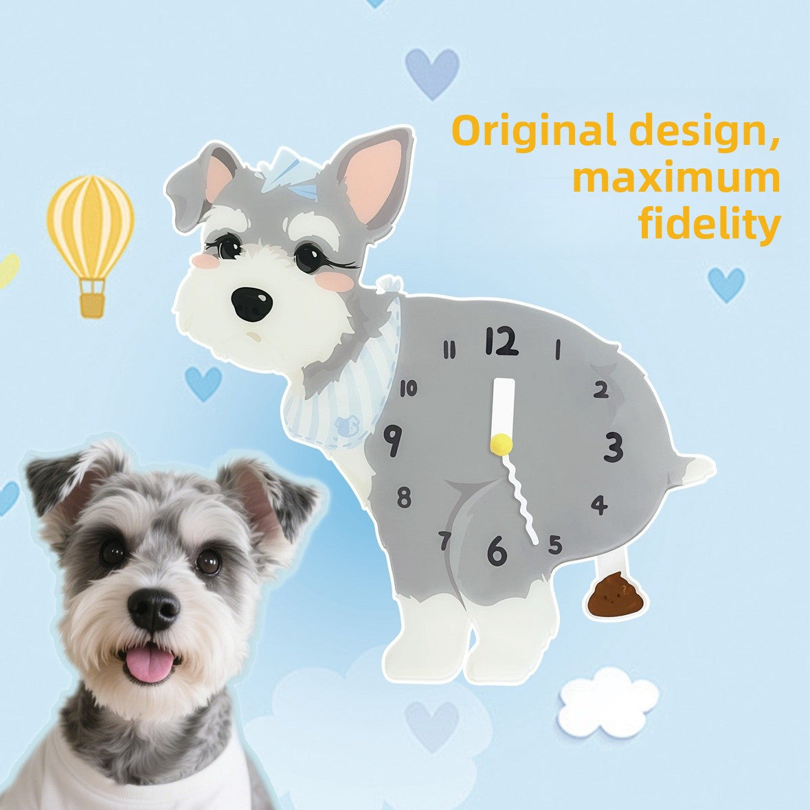 Small Dog Silent Wall Clock