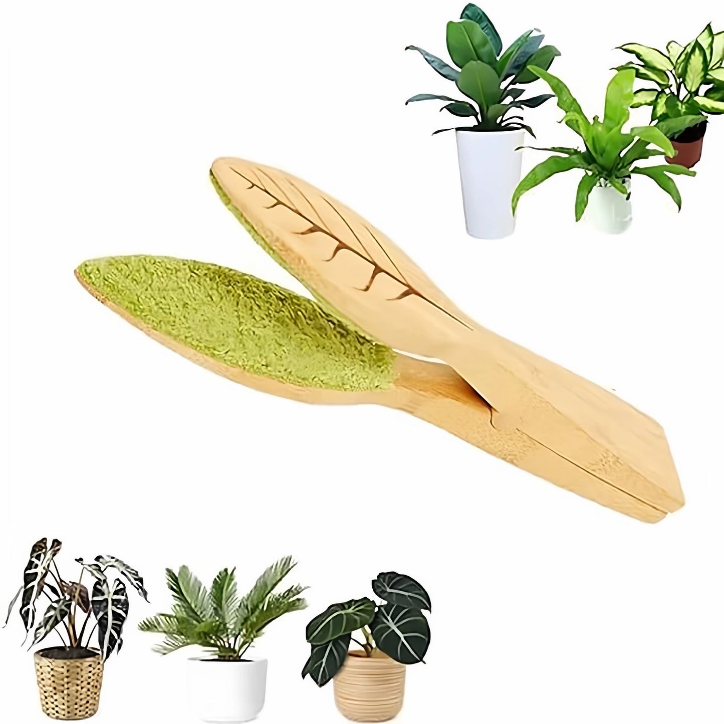 Creative Wooden Leaf Cleaning Tool Set
