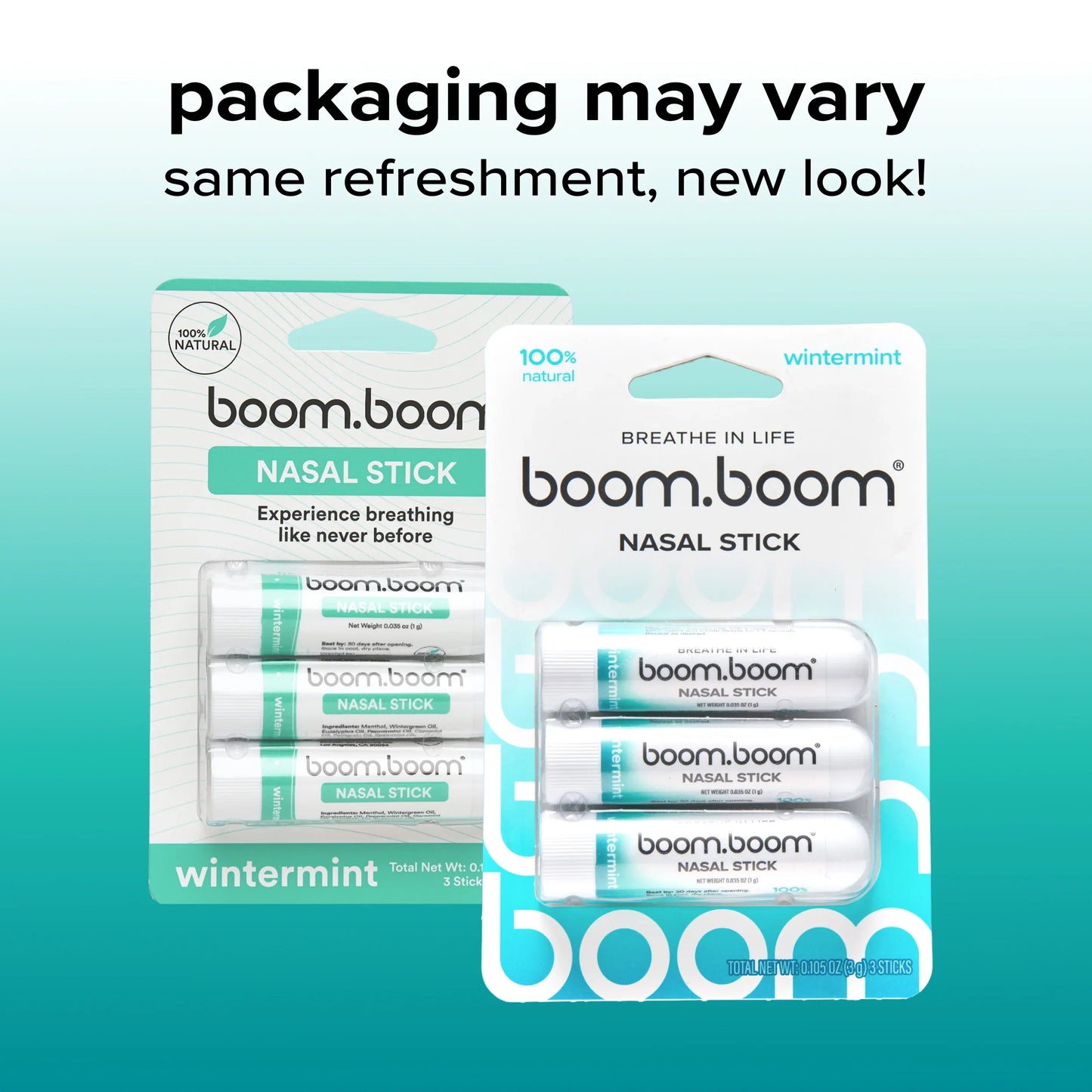 Refreshing Nasal Stick 3-Pack | Breathe Easier with BoomBoom’s Vapor Flow Technology™