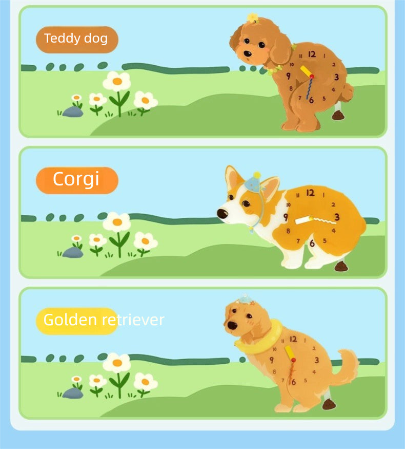 Small Dog Silent Wall Clock