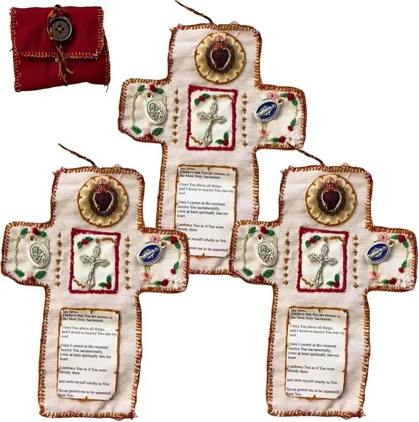 Handmade Pocket Shrine with Silver Cross Inside