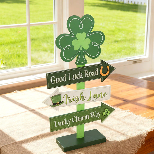 Irish Theme Green Lucky Clover Table Decoration