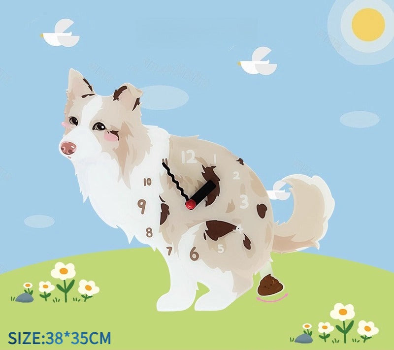 Small Dog Silent Wall Clock