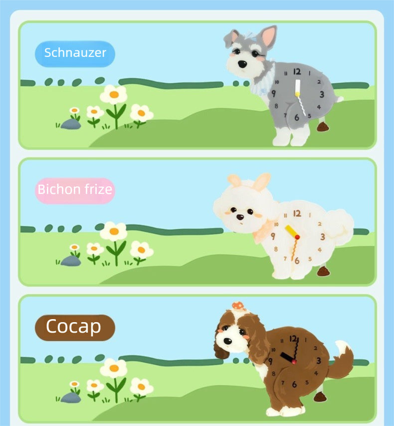 Small Dog Silent Wall Clock