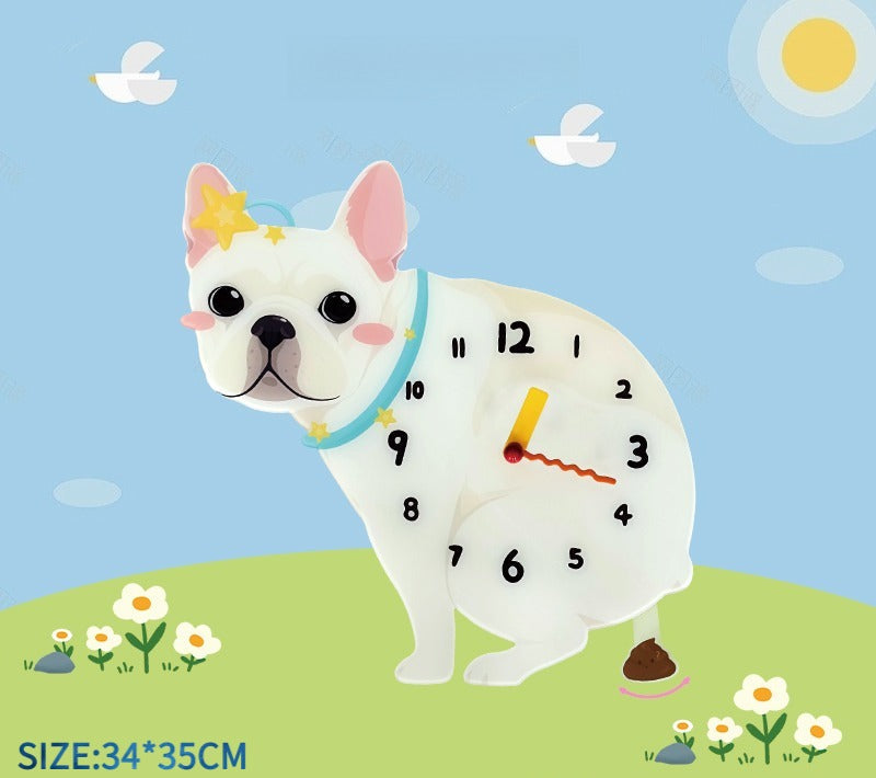 Small Dog Silent Wall Clock
