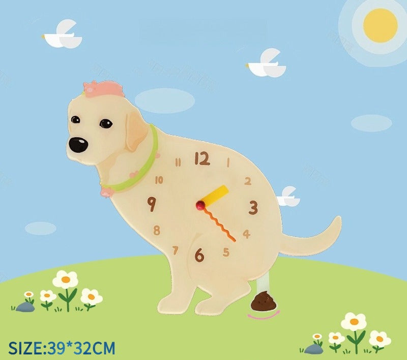 Small Dog Silent Wall Clock