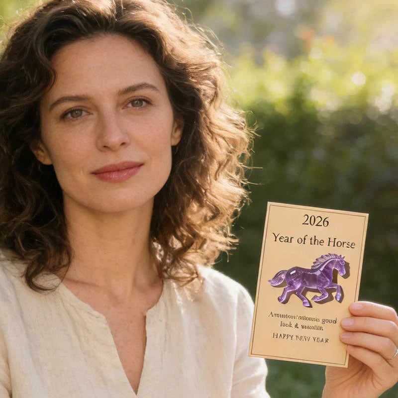 2026 Year of the Horse Gemstone Blessing Card